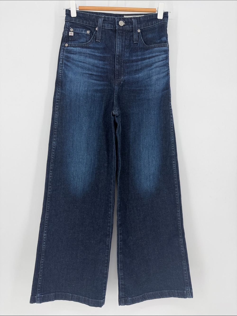 AG Adriano Goldschmied Yvette Wide Leg Jeans 26R Dark Wash High Rise
